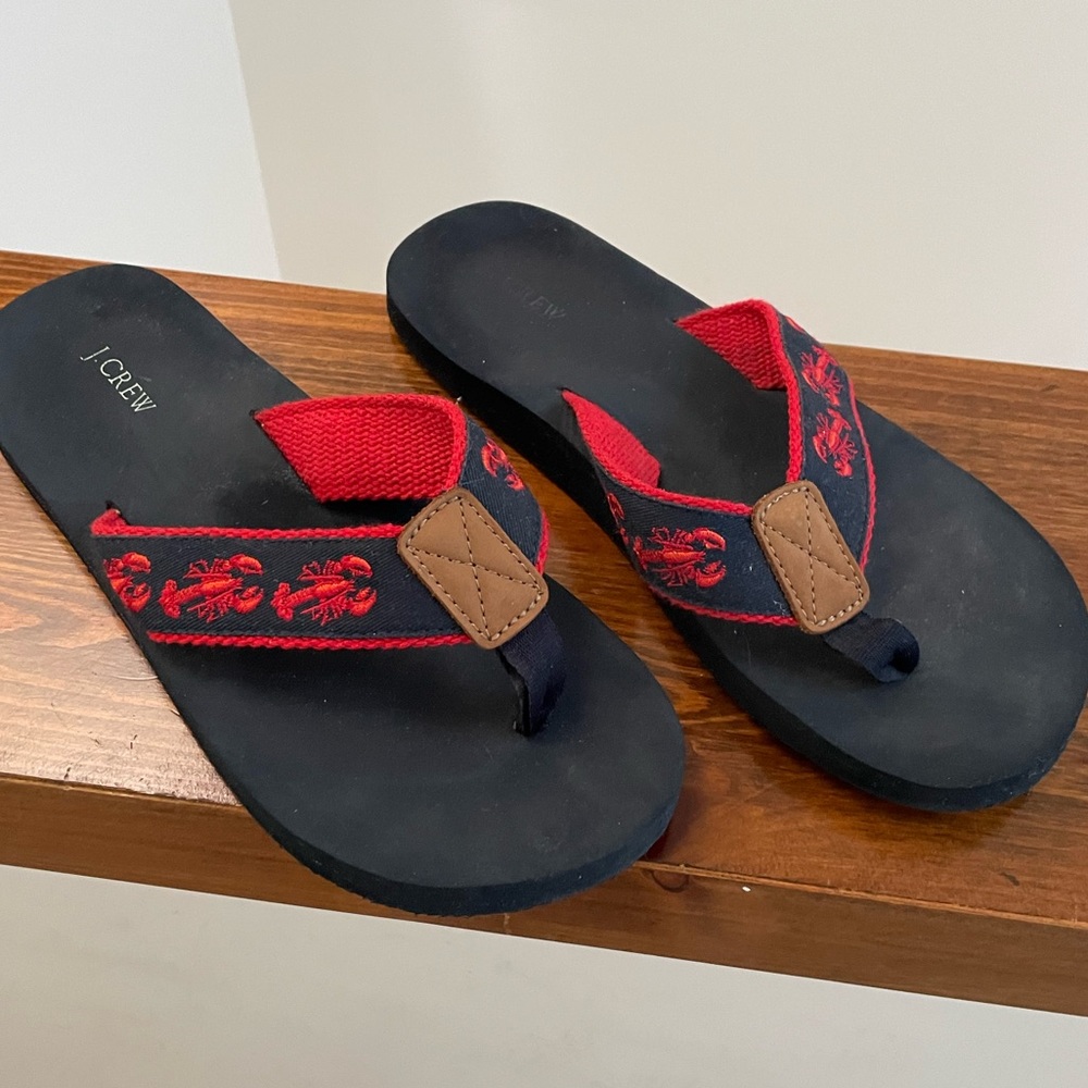 J Crew Lobster flip flops size 7